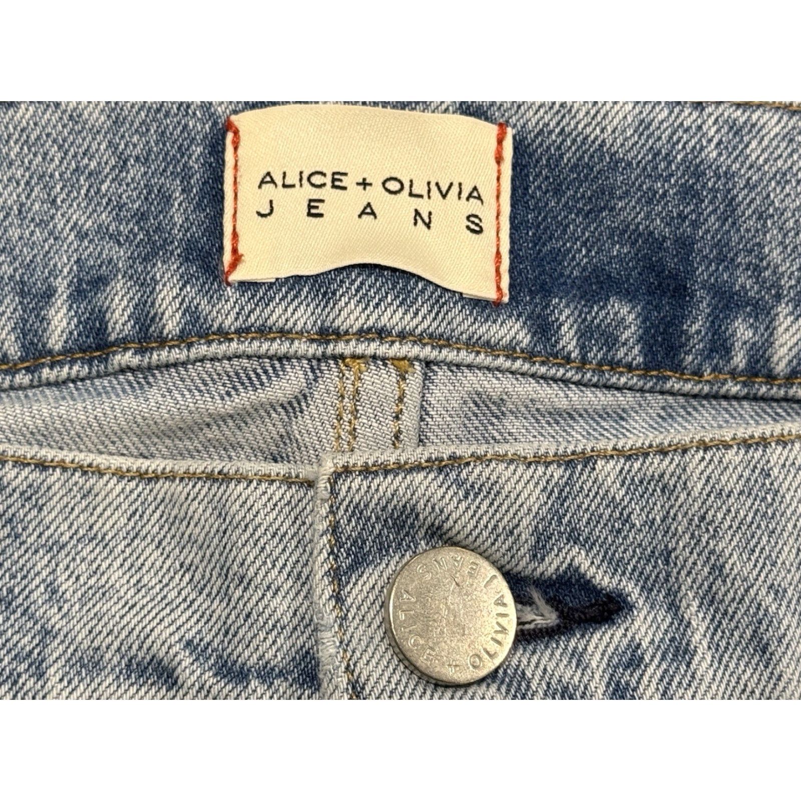 Vintage Alice and Olivia Brian Jeans Mid Rise Wide Leg in Rockstar Blue Sz 30x34 Size 27" / US 4 / IT 40 - 5 Thumbnail