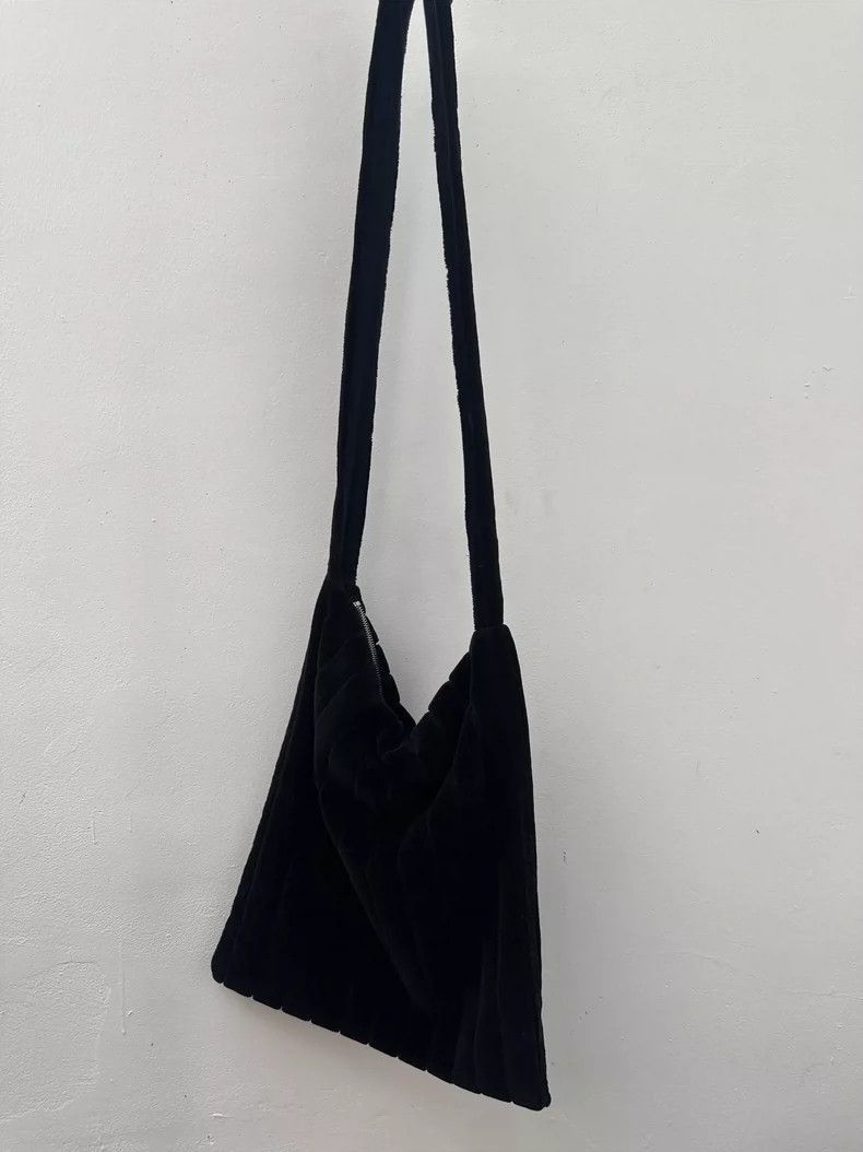 raf simons chain velvet tote bag