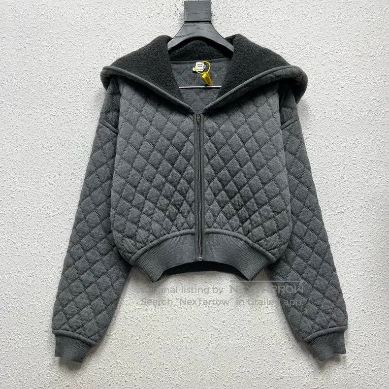 Hermes Hermes Grey H Logo Diamond Quilted Hooded Jacket Size XS / US 0-2 / IT 36-38 - 1 Thumbnail