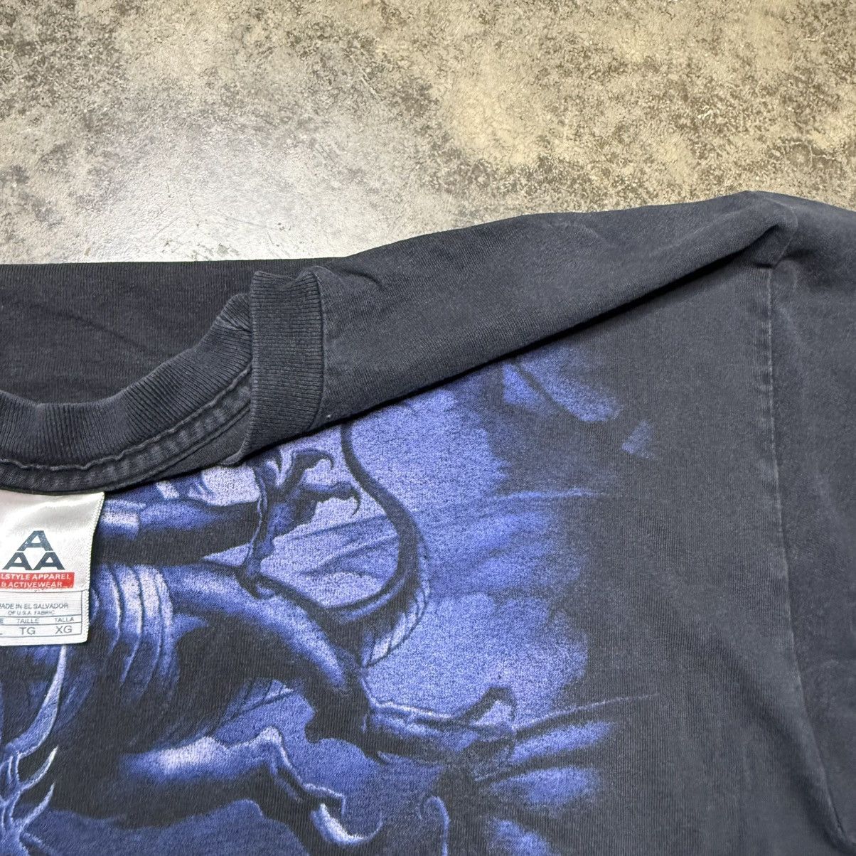 Vintage vintage dragons monsters scary faded black tshirt Size US XL / EU 56 / 4 - 5 Thumbnail
