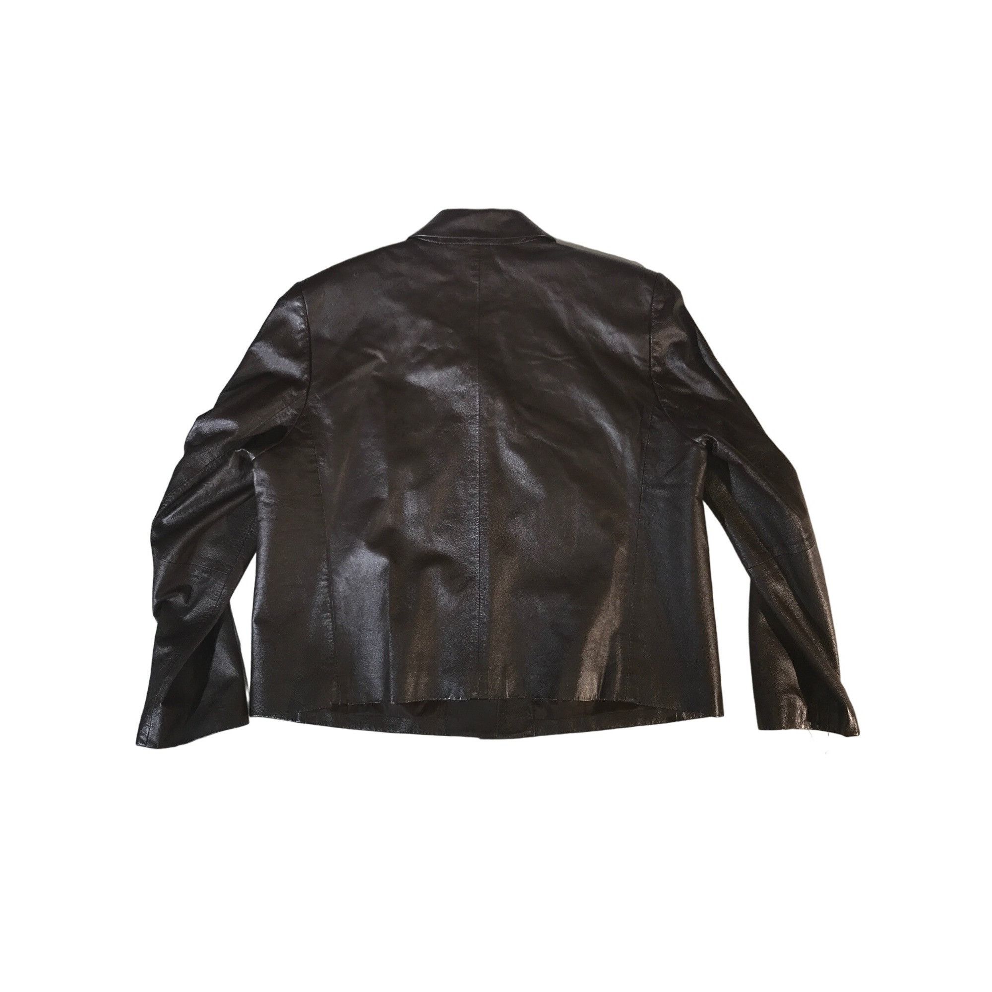 Vintage Judith Hart Women's Chocolate Brown Leather Y2K Fall Blazer Size XL / US 12-14 / IT 48-50 - 2 Thumbnail