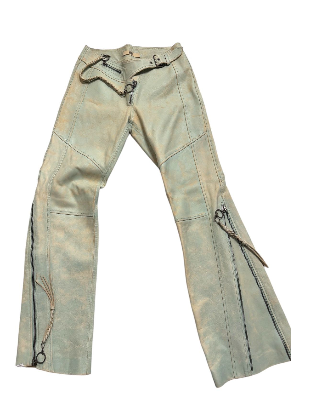 KNWLS KNWLS Blue Nihil Leather Pants size 10 Size 32" / US 10 / IT 46 - 1 Thumbnail