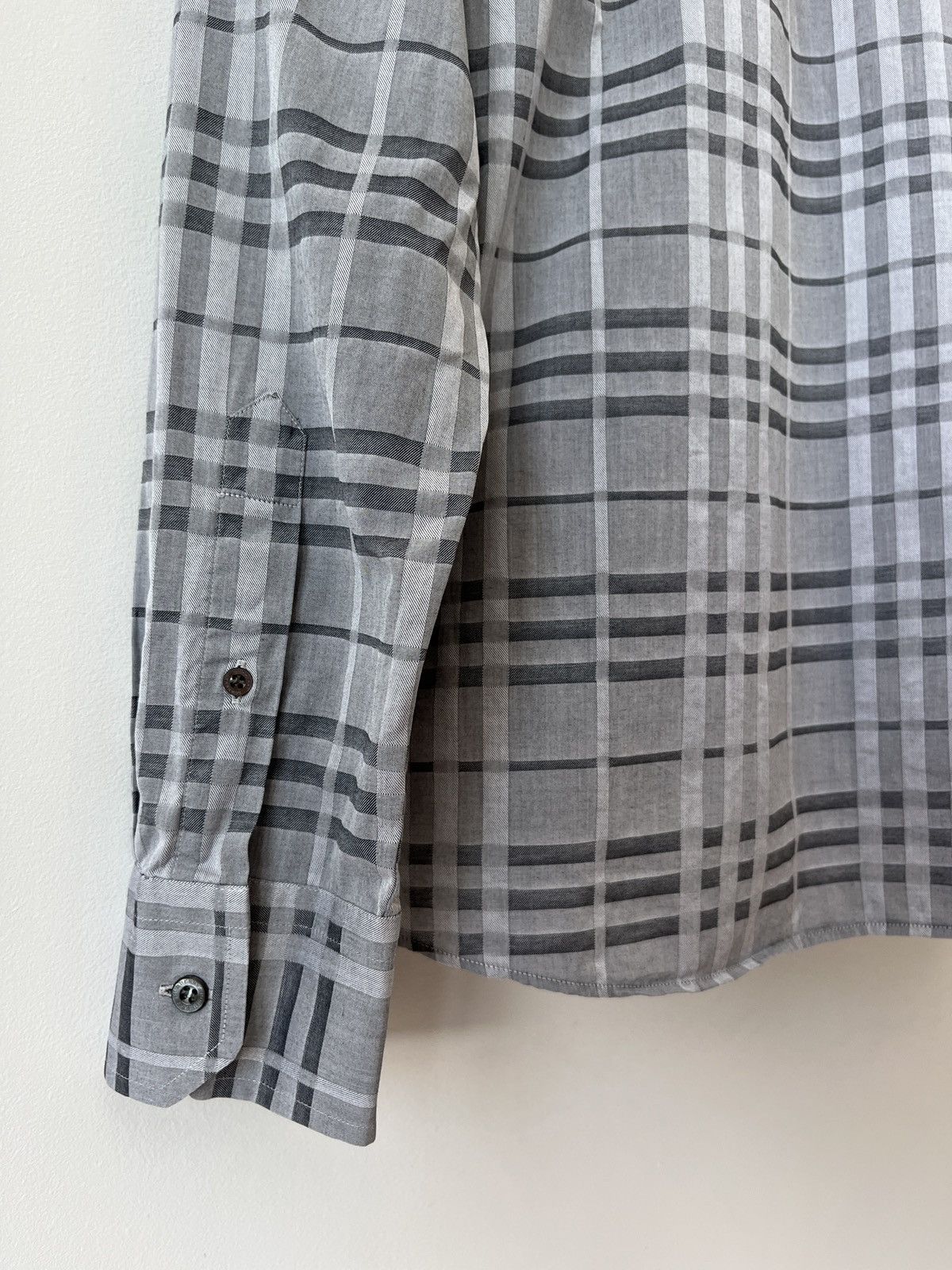 Burberry BURBERRY Grey Nova Check Shirt Luxury Streetwear Old Money Size US XXL / EU 58 / 5 - 7 Thumbnail