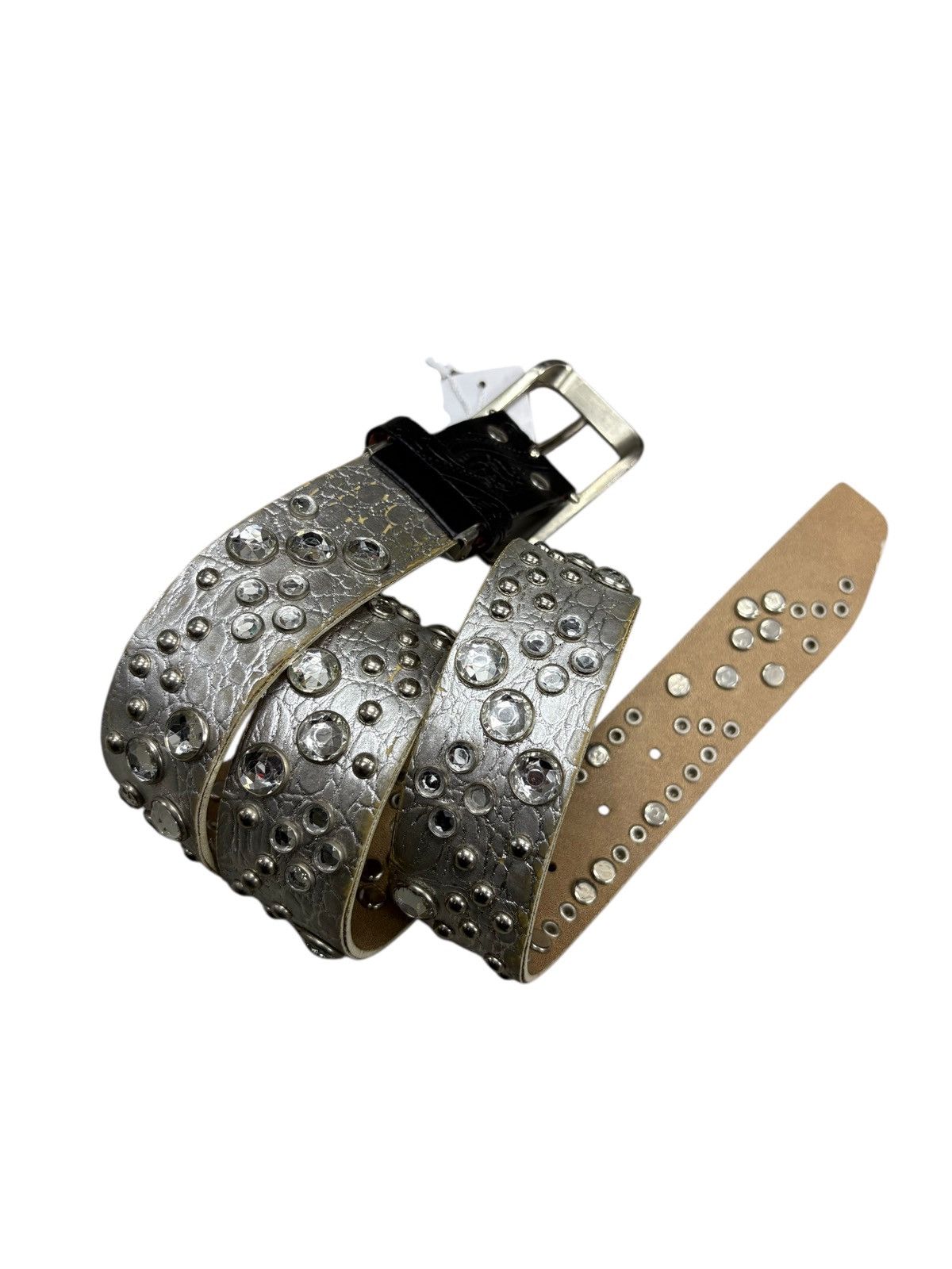 KMRii Beauty Beast Inspire Gems Diamond PVC Stud Belt 39 inch Size ONE SIZE - 2 Thumbnail