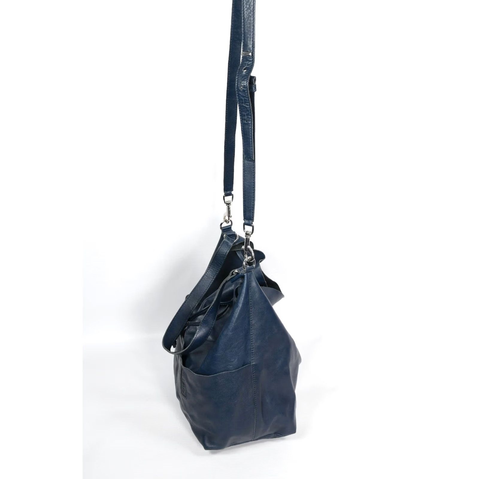 Vintage CALA JADE Blue Leather Shopper Handbag Women Large Crossbody Vintage? No - CALA JADE Leather Exterior Blue Lining Blue 100% Leather Size ONE SIZE - 3 Thumbnail