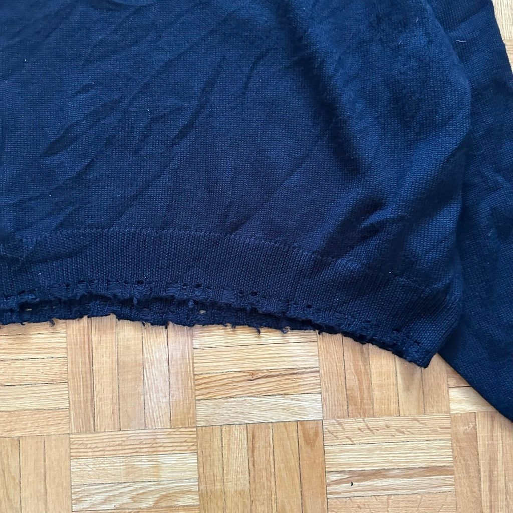 Bare Knuckles Wool Cashmere Distressed Knit Sweater Medium