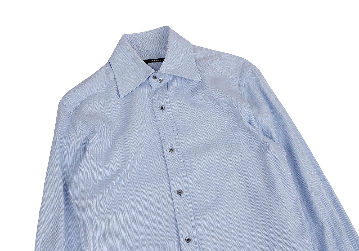 Gucci Cotton Herringbone Shirt in Light Blue Size S Size US S / EU 44-46 / 1 - 2 Thumbnail