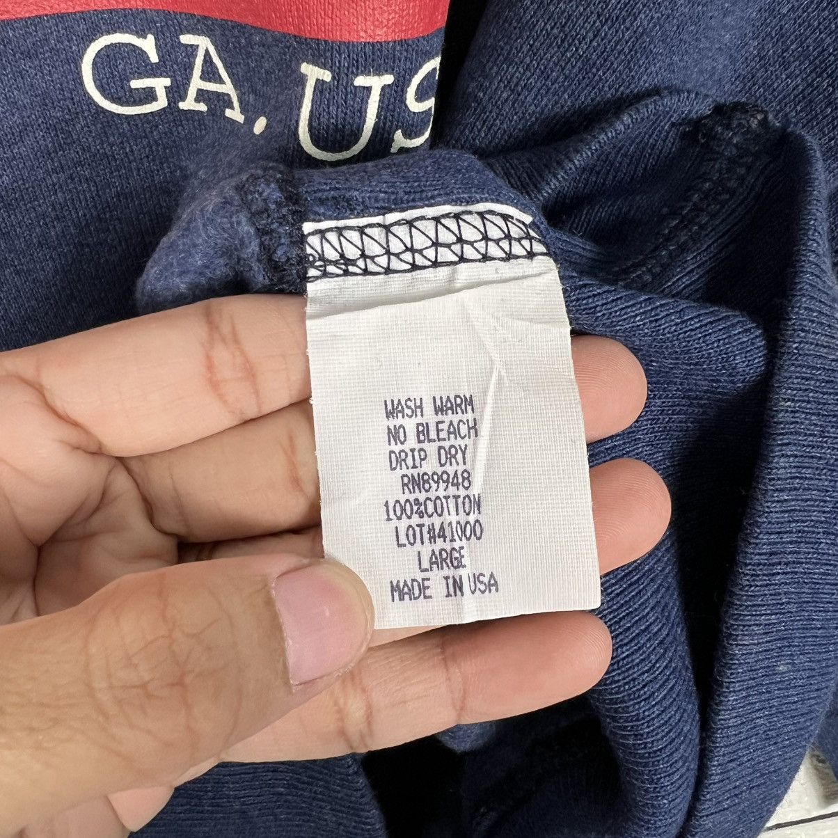 Vintage BRENTS Made in Usa Atlanta Ga.Usa Flag Sweatshirt #4018-C183 Size US L / EU 52-54 / 3 - 13 Thumbnail
