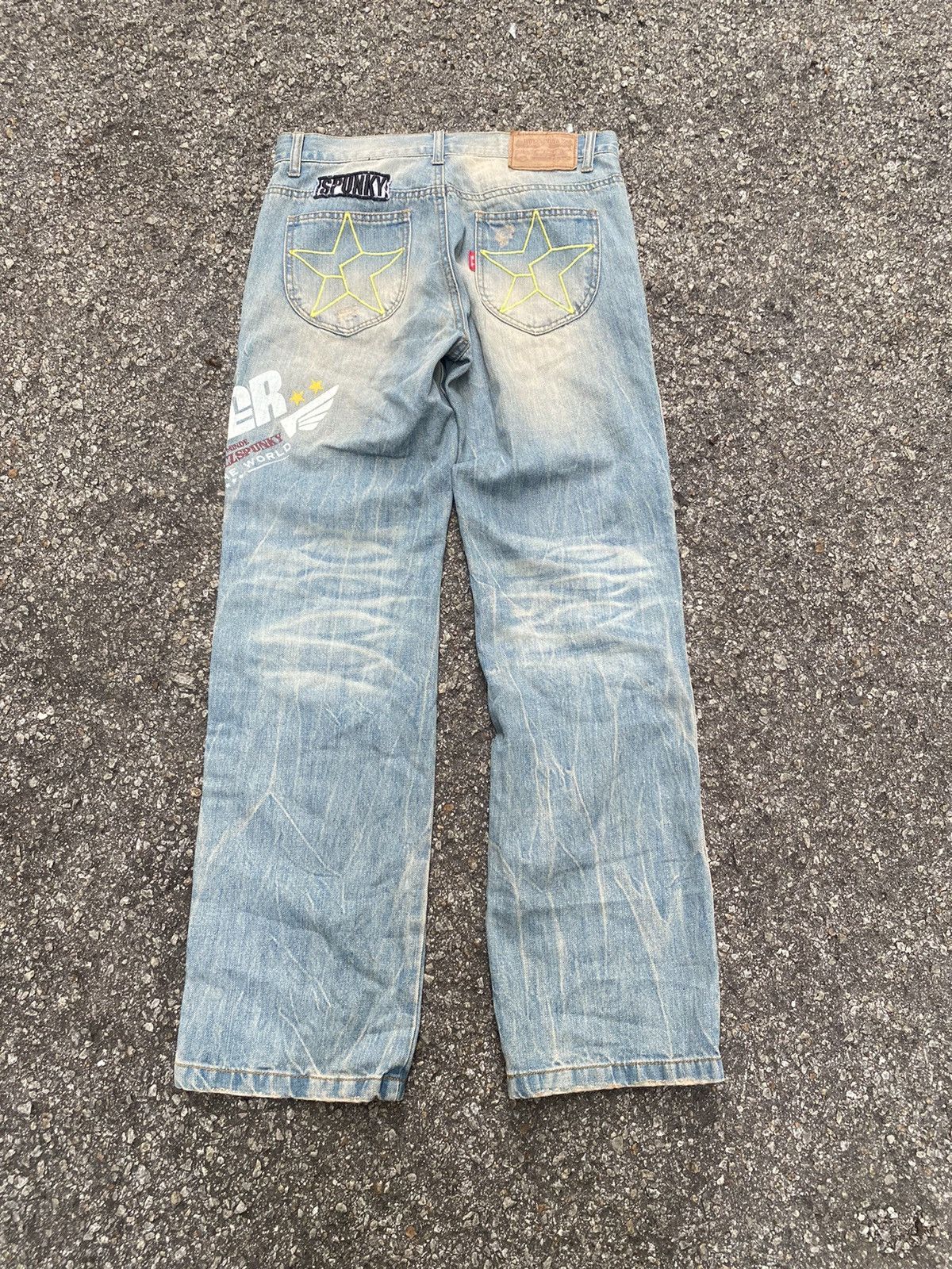 Hysteric Glamour Buzz Spunky Patched Distressed Faded Denim Jeans Size US 30 / EU 46 - 6 Thumbnail