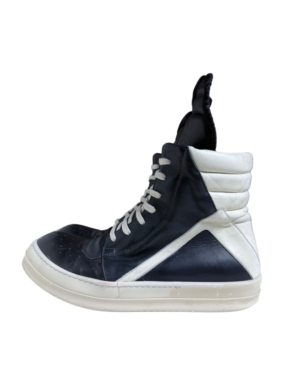 Rick Owens Rick Owens FW2007 Geobaskets Black/Cream Hi-Top Sneakers Size US 9 / EU 42 - 5 Thumbnail