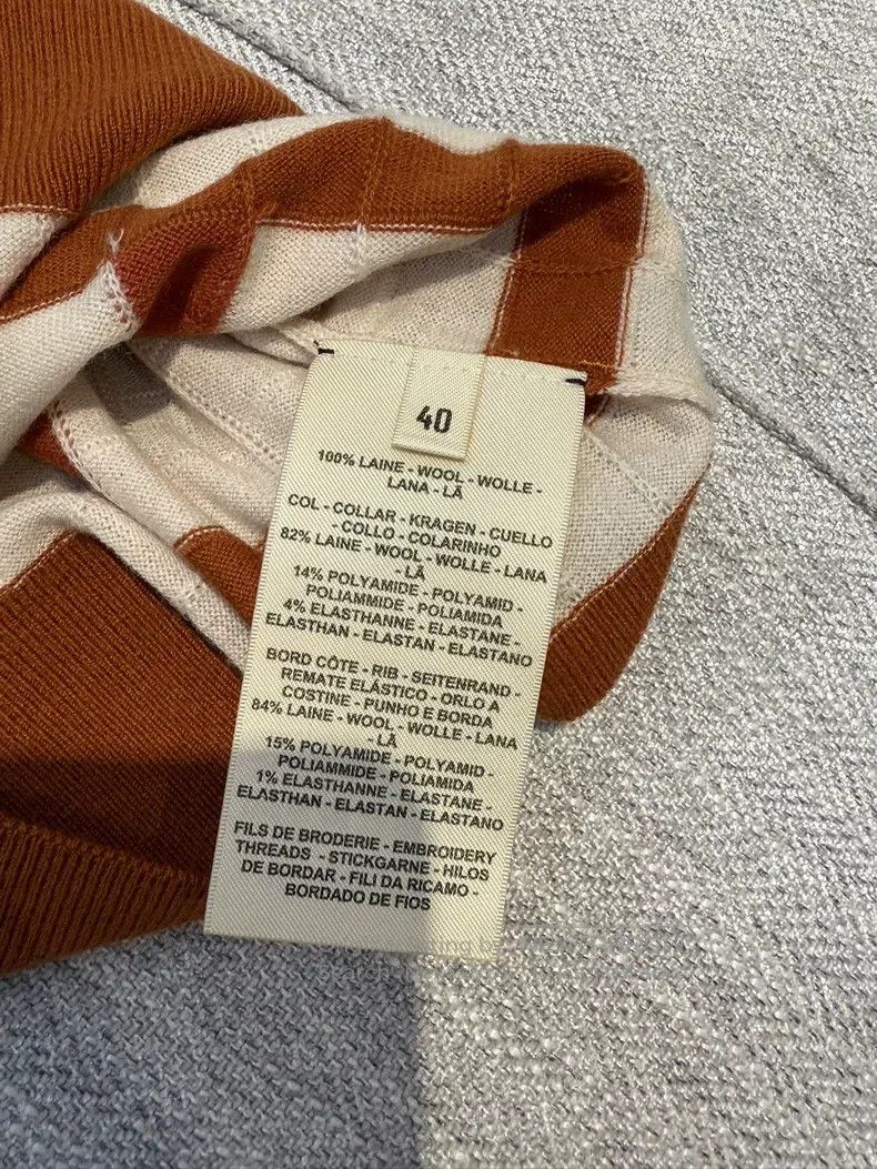 Hermes Hermes White Wool Knit Sweater, Size 40, Beige with Brown Size XS / US 0-2 / IT 36-38 - 4 Thumbnail