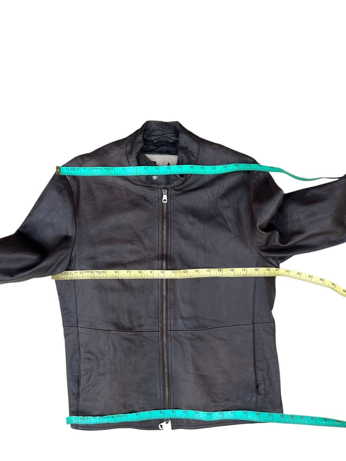 Emporio Armani Vintage Emporio Armani Faded Patina Leather Racer Jacket Size US M / EU 48-50 / 2 - 4 Thumbnail