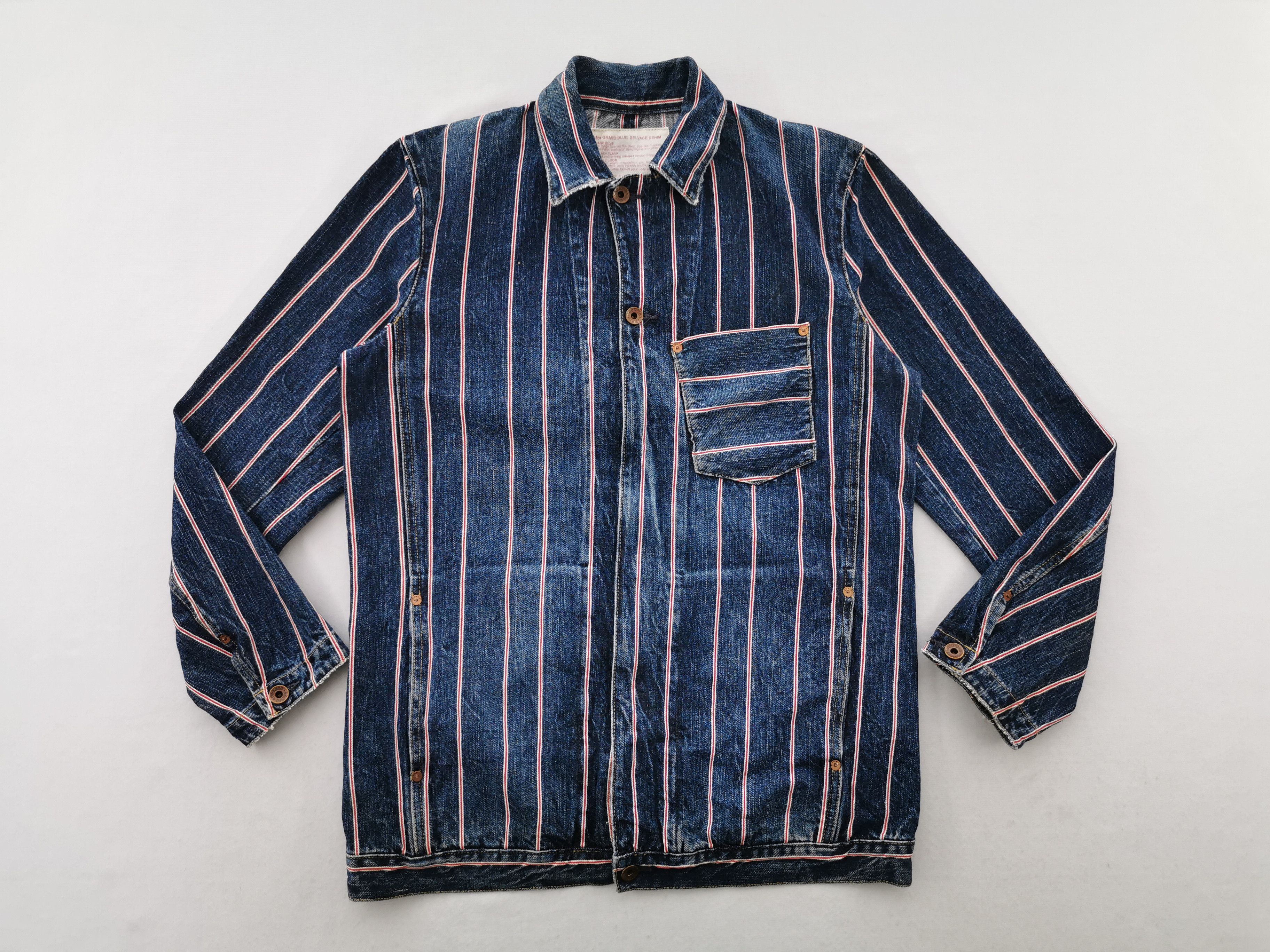 Edwin Vintage 90s Edwin Grand Blue Selvedge Denim Jacket Size M Size US M / EU 48-50 / 2 - 3 Thumbnail