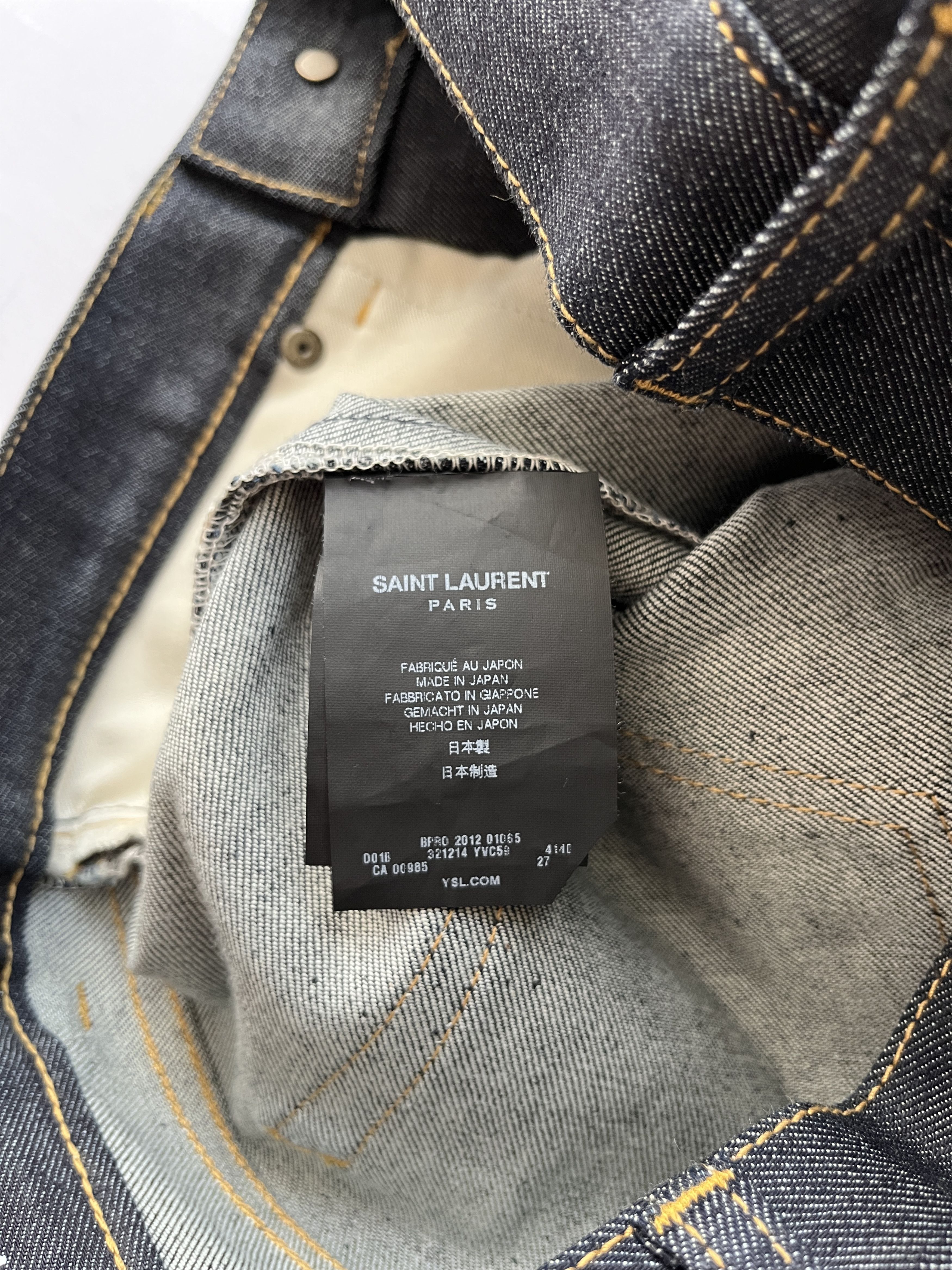 Hedi Slimane × Saint Laurent Paris 2012 Saint Laurent by Hedi D01 Raw Denim Jeans Size 27" / US 4 / IT 40 - 4 Thumbnail