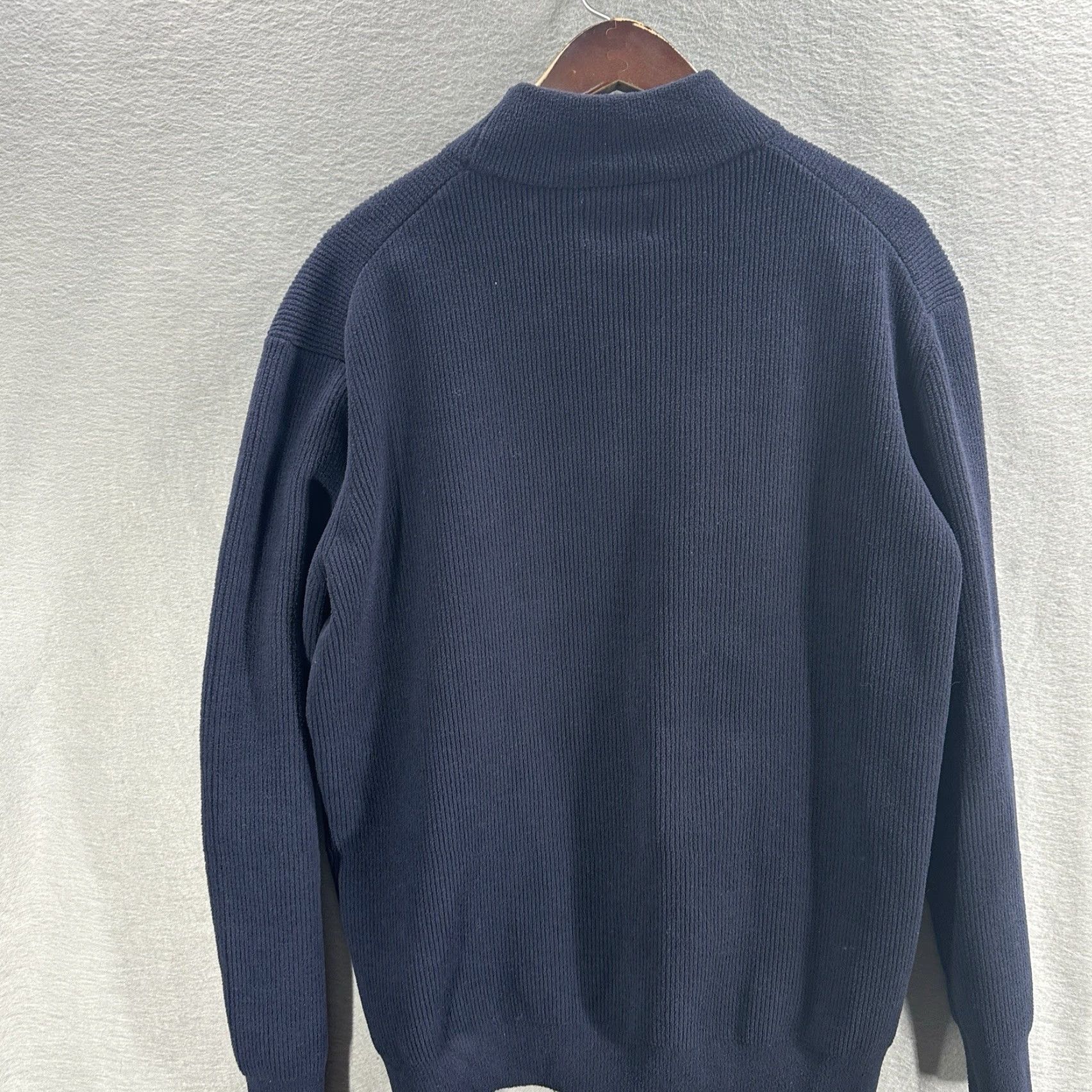 Vintage NNO7 Sweater Mens Large Danny Ribbed Crewneck Pullover Navy Blue Preppy Quiet Size US L / EU 52-54 / 3 - 5 Thumbnail