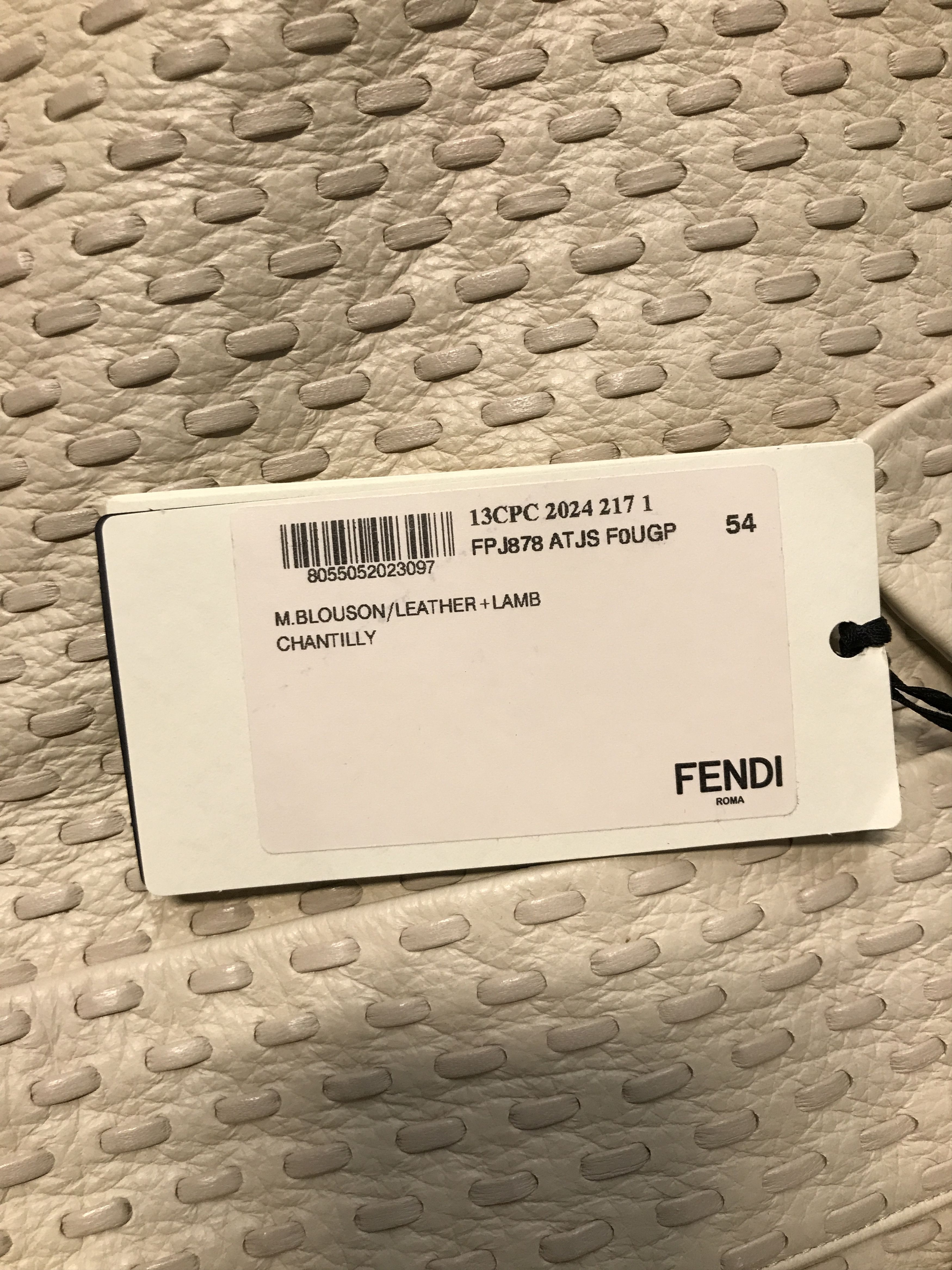 Fendi Fendi Blouson White Deerskin Selleria Blouson - Mens Jacket Size US L / EU 52-54 / 3 - 9 Thumbnail