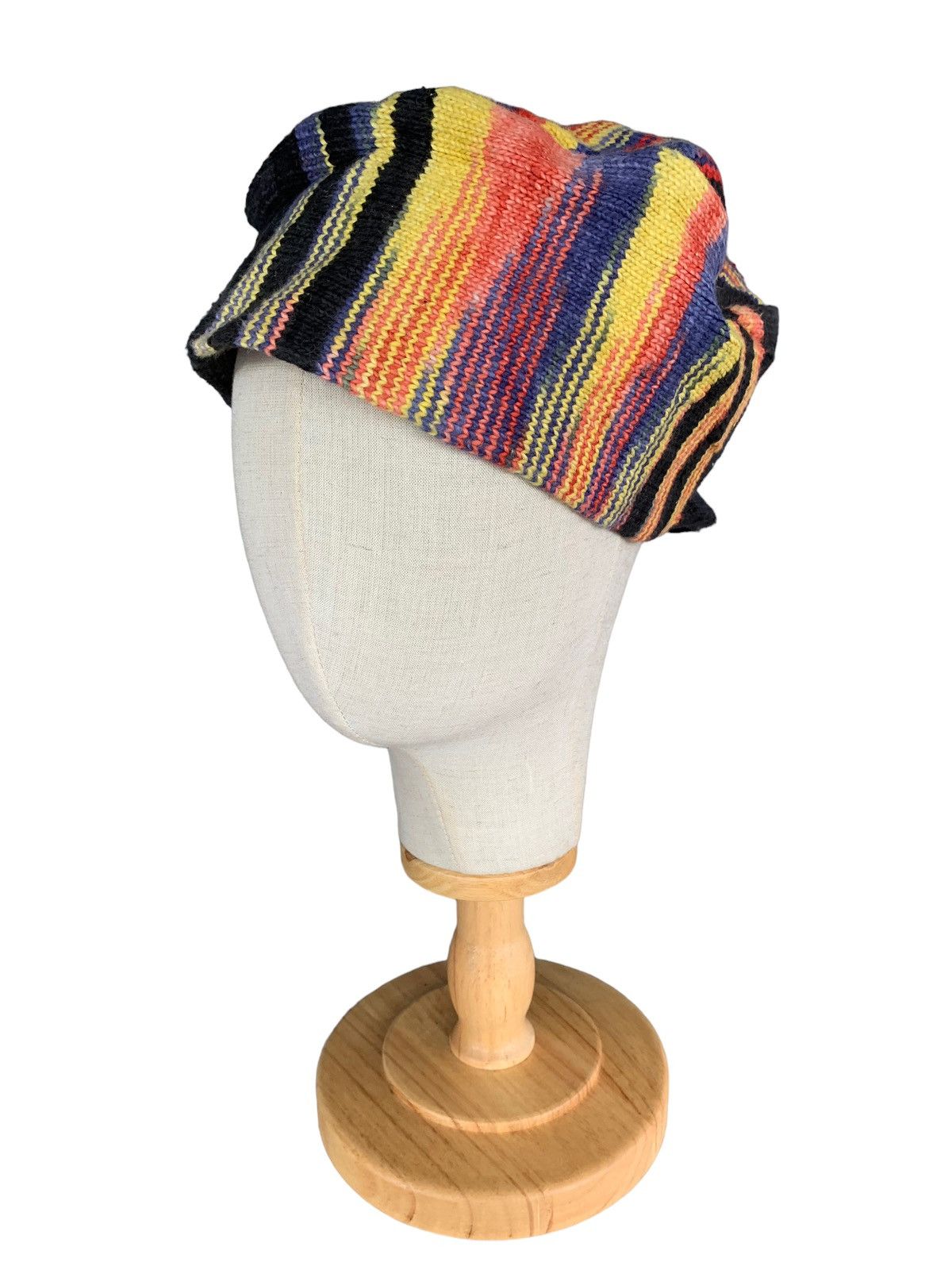 Japanese Brand × Kapital × Vintage HIPPIES STYLE 🌈 Multicolour Knitted Big size Beanie Hat Size ONE SIZE - 1 Thumbnail