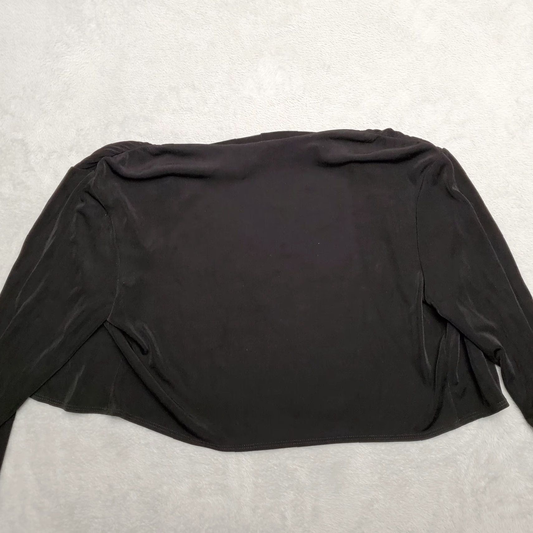 Vintage Chicos Cardigan Sweater Women Sz 8 Black Open Front Travelers Stretch Blend Knit Casual Long Sleeve Modern Size M / US 6-8 / IT 42-44 - 5 Thumbnail