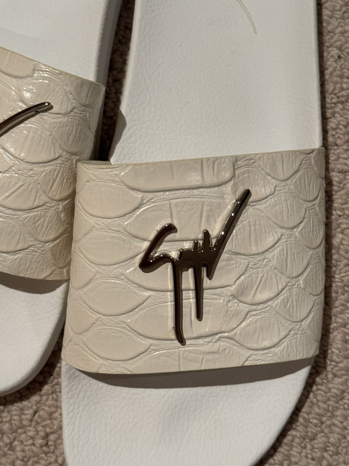 Giuseppe Zanotti Giuseppe Zanotti Brett Leather Slides Size US 12 / EU 45 - 4 Thumbnail