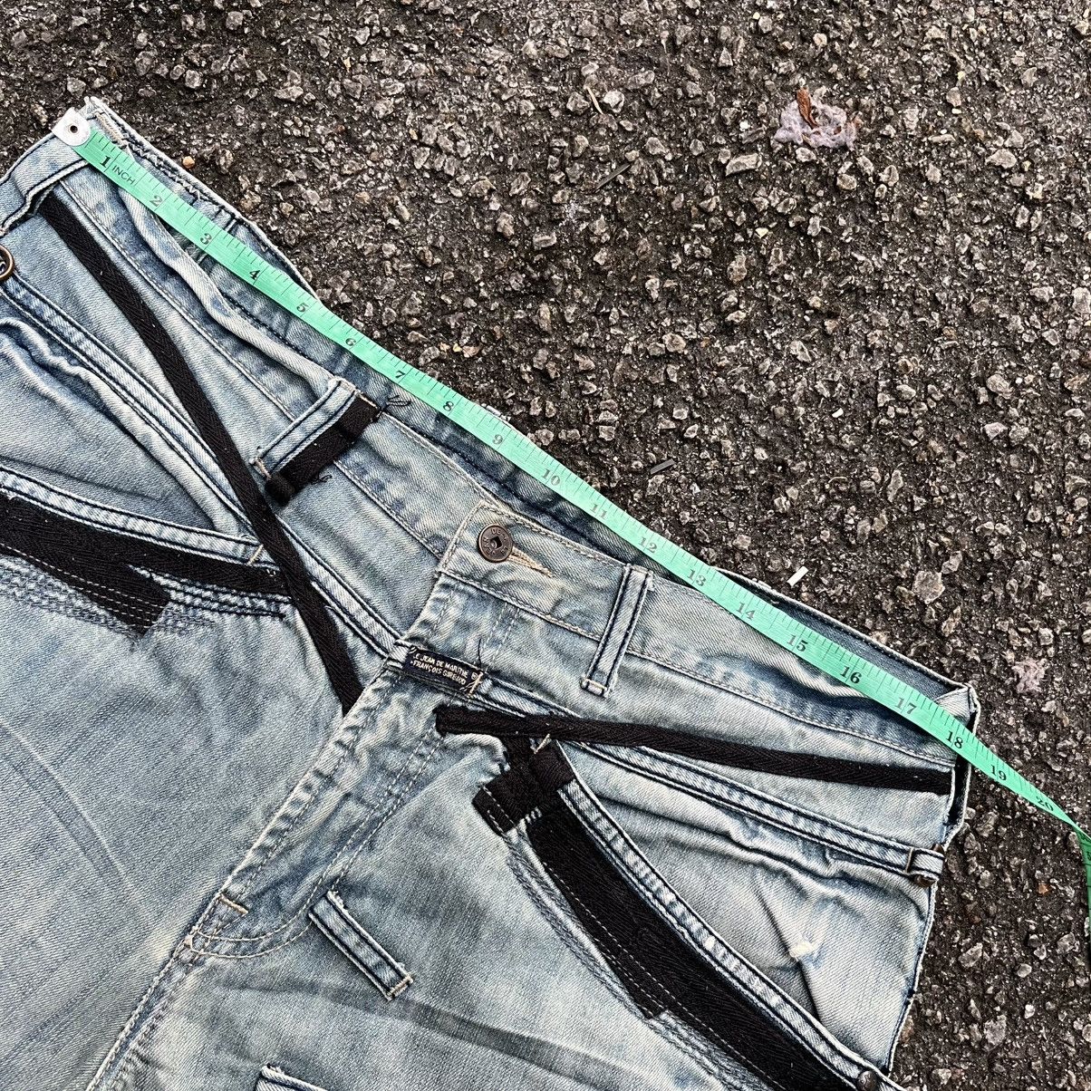 Marithe + Francois Girbaud Vintage Y2K Jeans MFG Distressed Washed Blue Loose Fit Denim Size US 36 / EU 52 - 6 Thumbnail