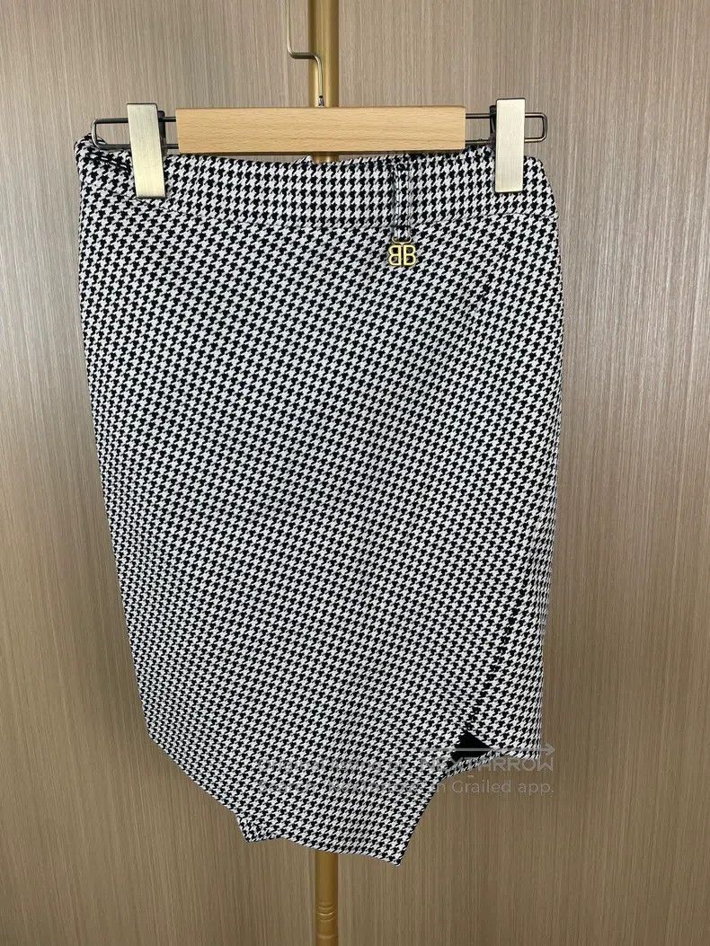 Balenciaga Balenciaga Houndstooth Skirt Size 33" - 2 Thumbnail