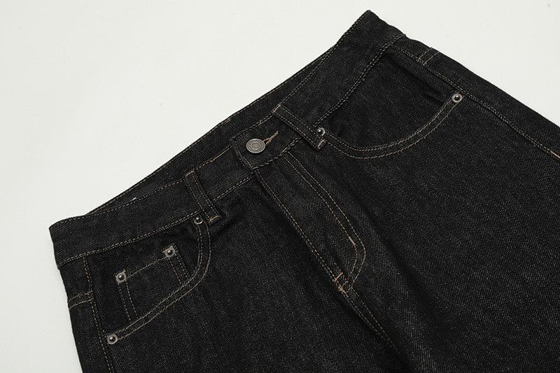 Jean American-style washed retro black straight leg jeans for men Size US 32 / EU 48 - 3 Thumbnail