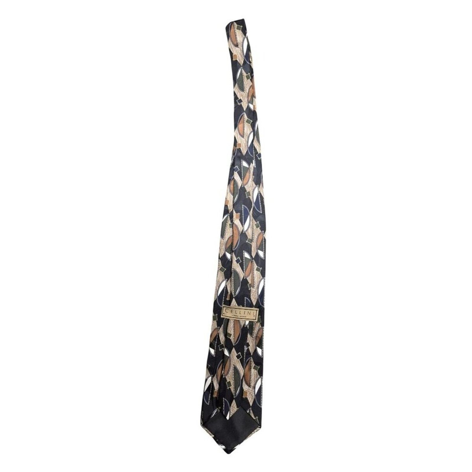 BENVENUTO. Vintage Cellini Linea Uomo Silk Tie With Abstract Geometric Size ONE SIZE - 2 Thumbnail