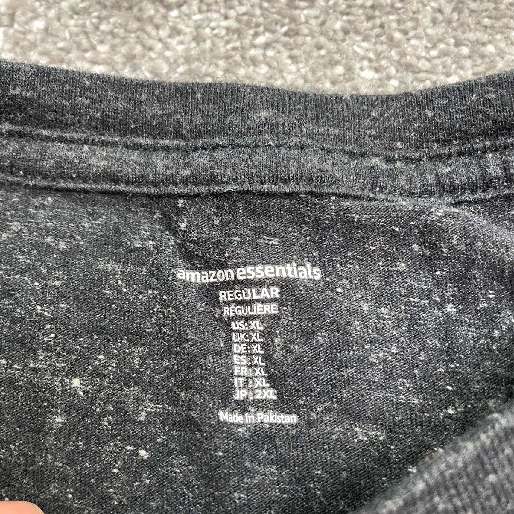 Essentials Amazon Essentials T-Shirt Mens XL Dark Gray Cotton Blend Crew Neck Short Sleeve Regular Classic Outdoor Size US XL / EU 56 / 4 - 4 Thumbnail