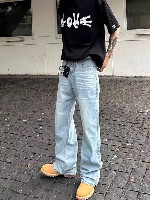 Japanese Brand Vintage street wash micro flare light blue casual jeans Size US 32 / EU 48 - 4 Thumbnail