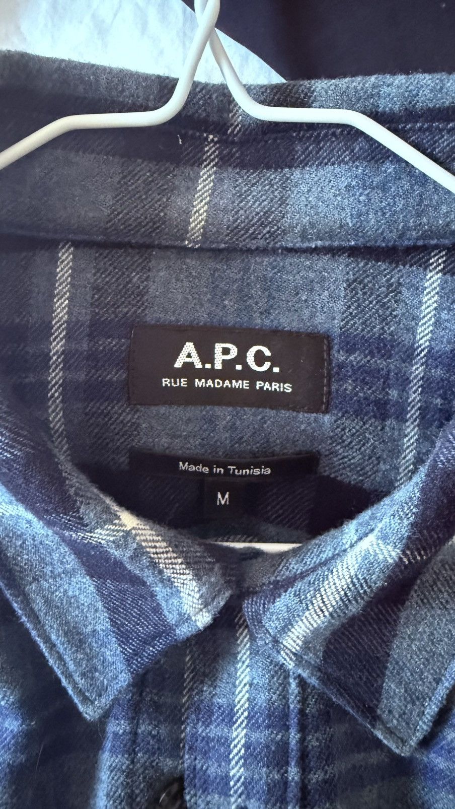 A.P.C. Surchemise Trek Wool Flannel Overshirt Blue Plaid Size US M / EU 48-50 / 2 - 5 Thumbnail