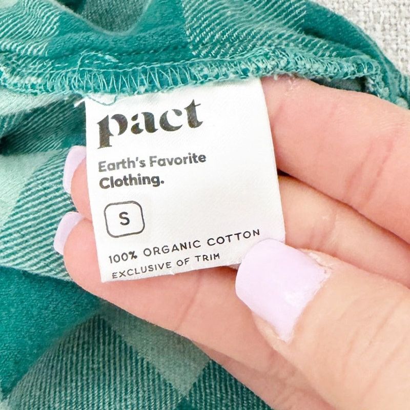 Other Pact Green Plaid Cropped Organic Cotton Pajama Pants Sz S Size 27" / US 4 / IT 40 - 4 Thumbnail