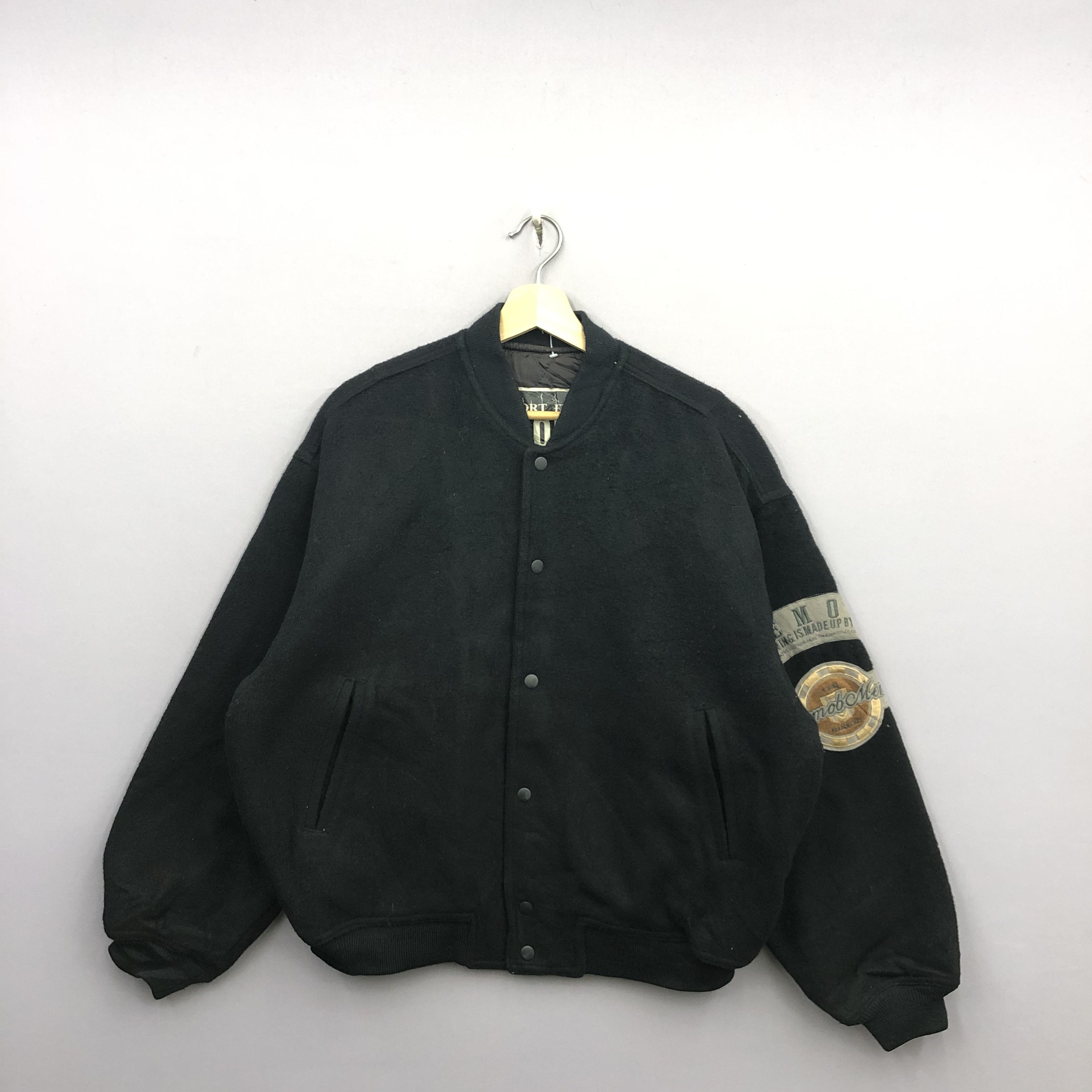Vintage Vintage Demobmen Letterman Varsity Wool Bomber Jacket Size US L / EU 52-54 / 3 - 2 Thumbnail