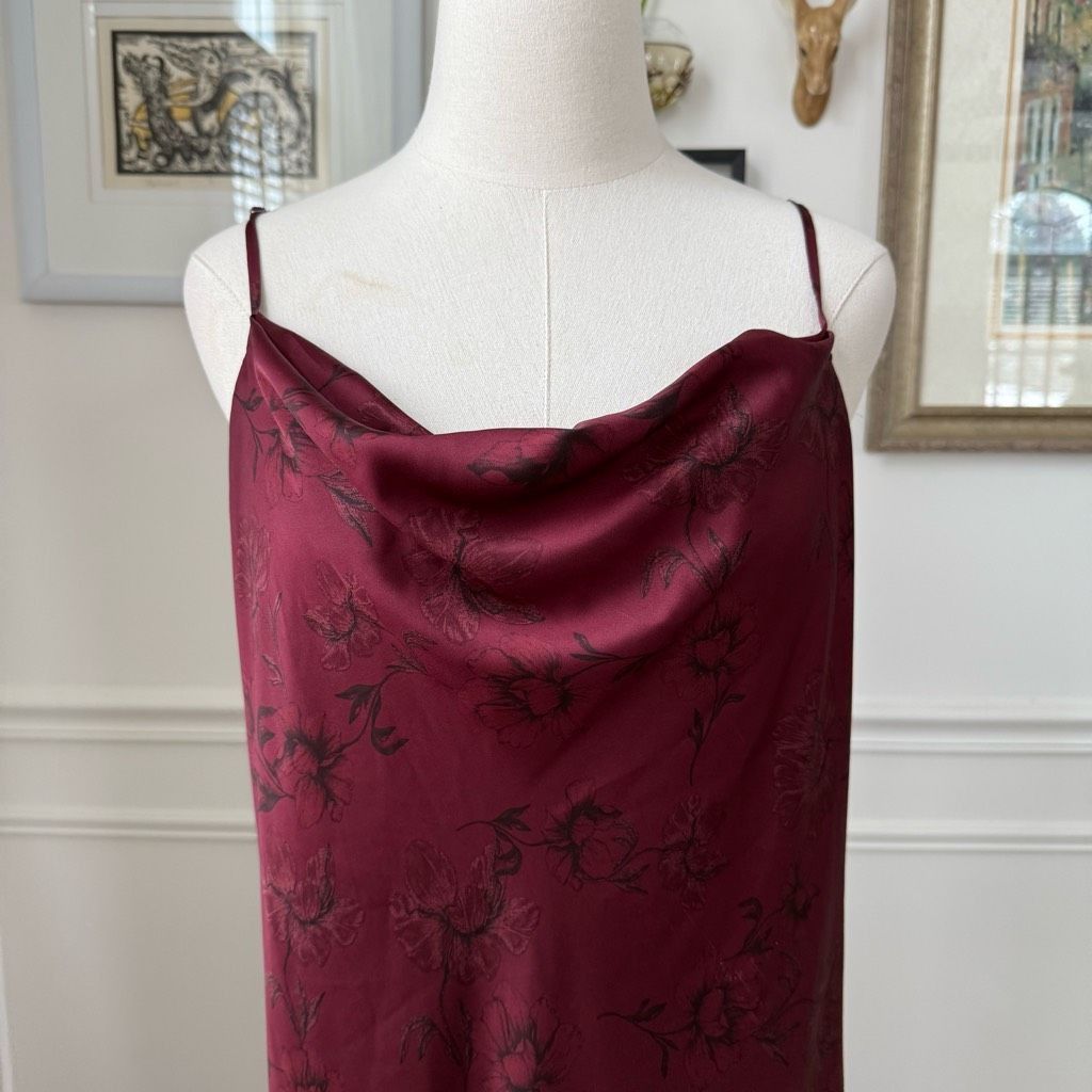 Calvin Klein Calvin Klein Zinfandel Satin Cowl Neck Slip Midi Dress 16 Size XXL / US 16-18 / IT 52-54 - 3 Thumbnail