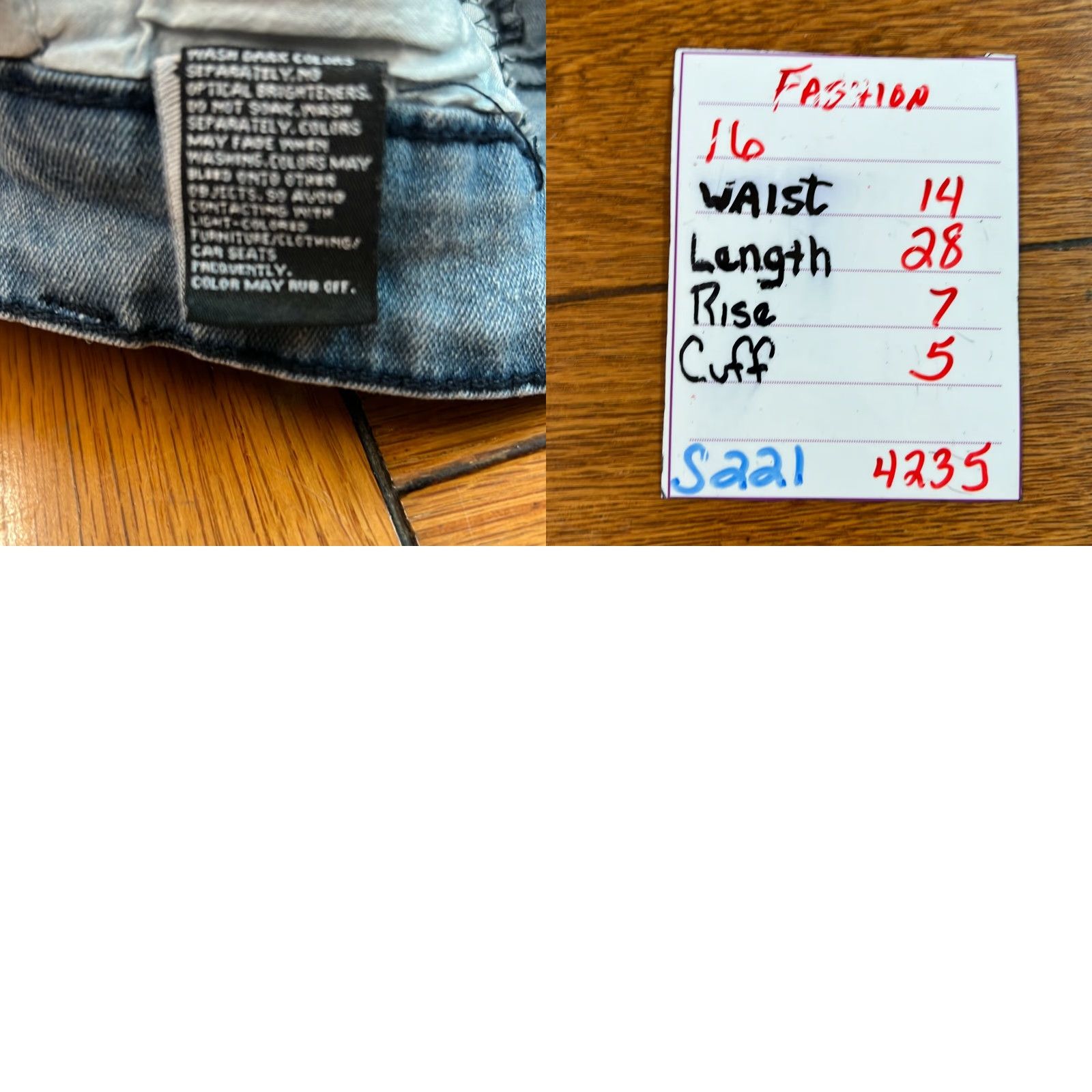 Denime VINTAGE Mens Light Blue Denim Low Rise Distressed Moto Jeans Sz 16 28 Inseam Regular Rise 7in Blue 5-Pocket Mens Jeans Size US 28 / EU 44 - 8 Thumbnail