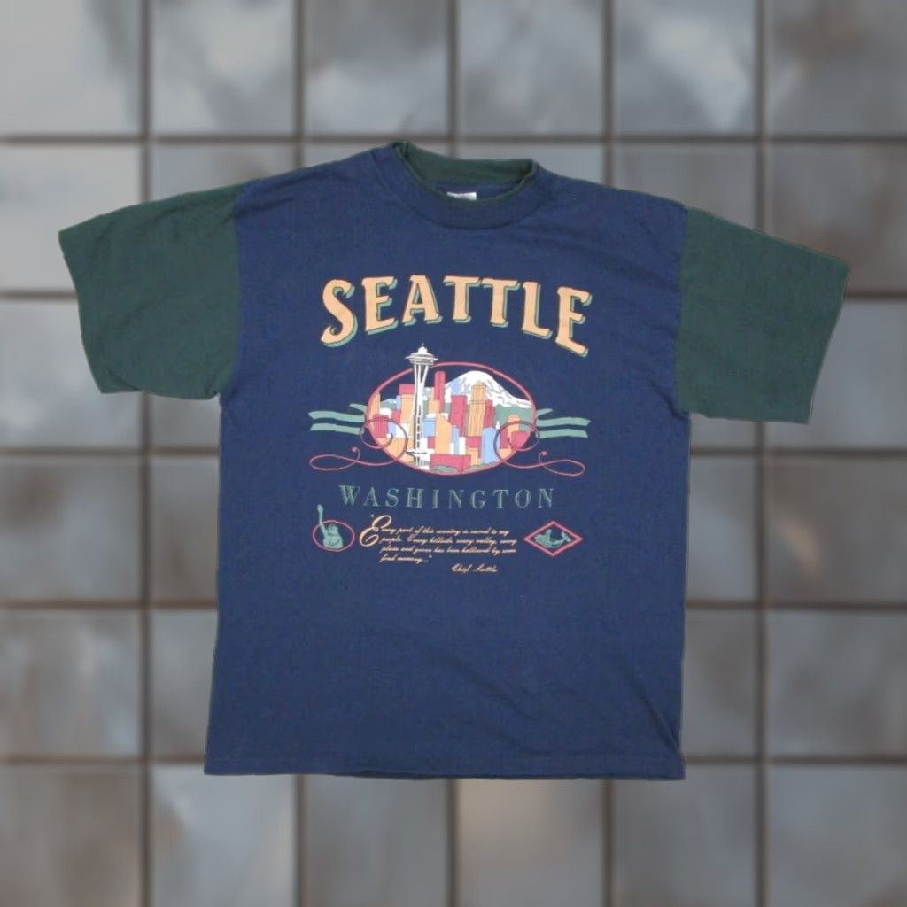 Vintage VINTAGE Seattle Shirt Mens Large Blue HL Miller Total Tee Short Sleeve USA Size US L / EU 52-54 / 3 - 1 Thumbnail