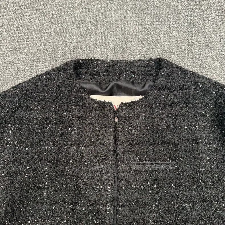 Valentino Valentino Black small fragrant tweed ostrich fur rhineston Size XXS / US 00 / IT 34 - 4 Thumbnail