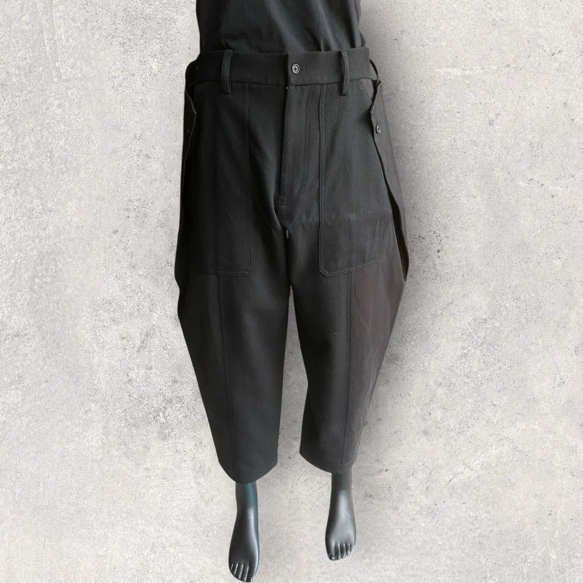 Yohji Yamamoto 1/10 Flannel Waist Adjustable vertical joint pants Size US 34 / EU 50 - 4 Thumbnail
