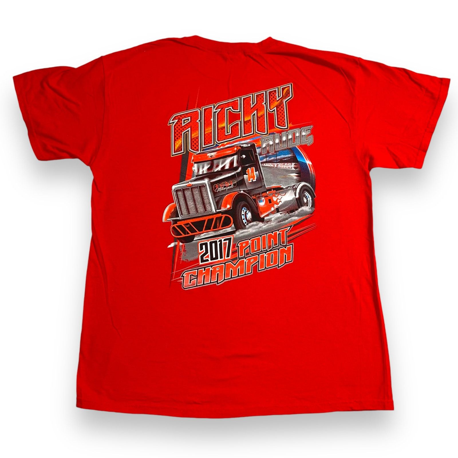 Gildan Ricky Rude Big Rig Racing TShirt Top 2017 Point Champion Red Size US L / EU 52-54 / 3 - 5 Thumbnail