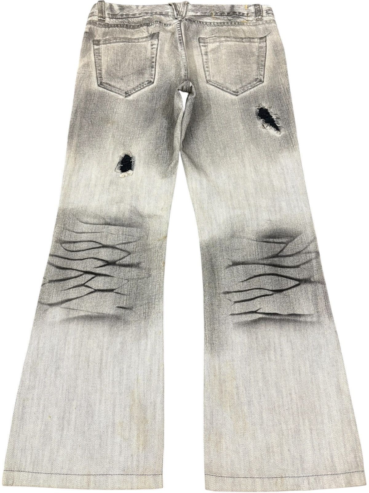 pandora Vintage Japanese Pandora Charcoal Wash Distress Flare Jeans Size US 33 - 2 Thumbnail