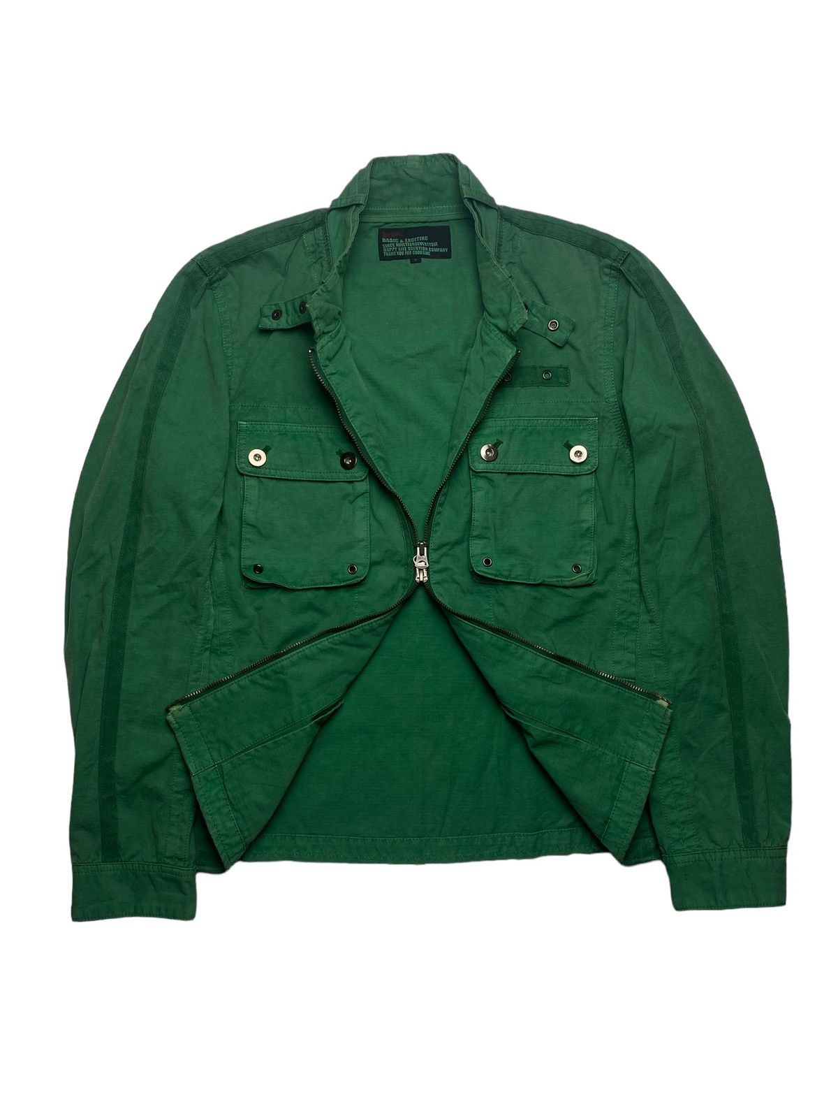 Beams Plus 2000s Beams - Green Biker Jacket Size US M / EU 48-50 / 2 - 7 Thumbnail