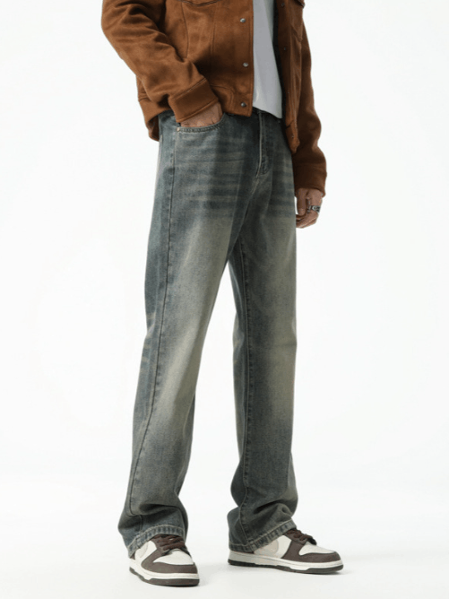 Japanese Brand American street distressed whisker straight loose jeans y2k Size US 32 / EU 48 - 3 Thumbnail