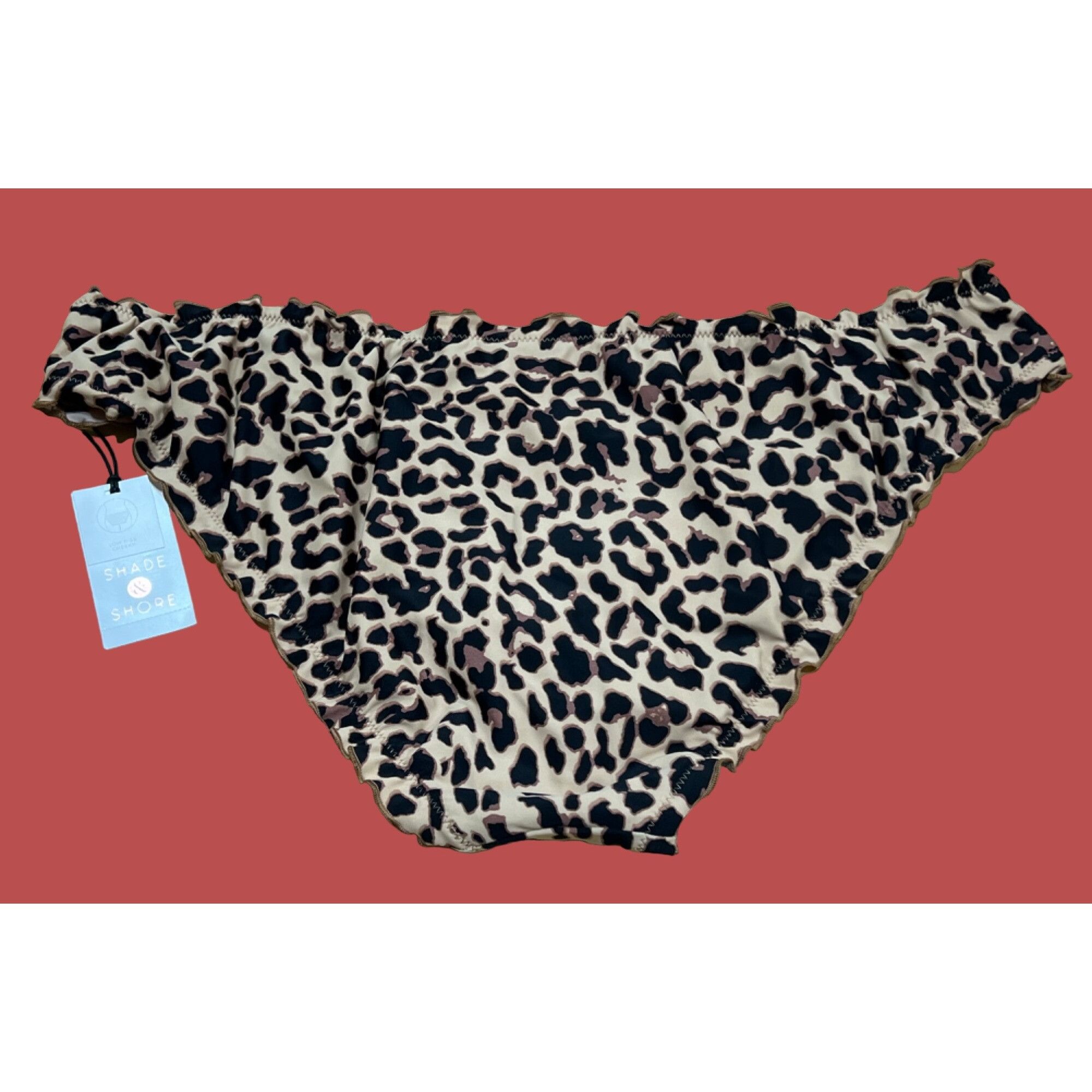 Other Shade & Shore - Women's Ruffle Cheeky Bikini Bottom-Animal P Size ONE SIZE - 4 Thumbnail