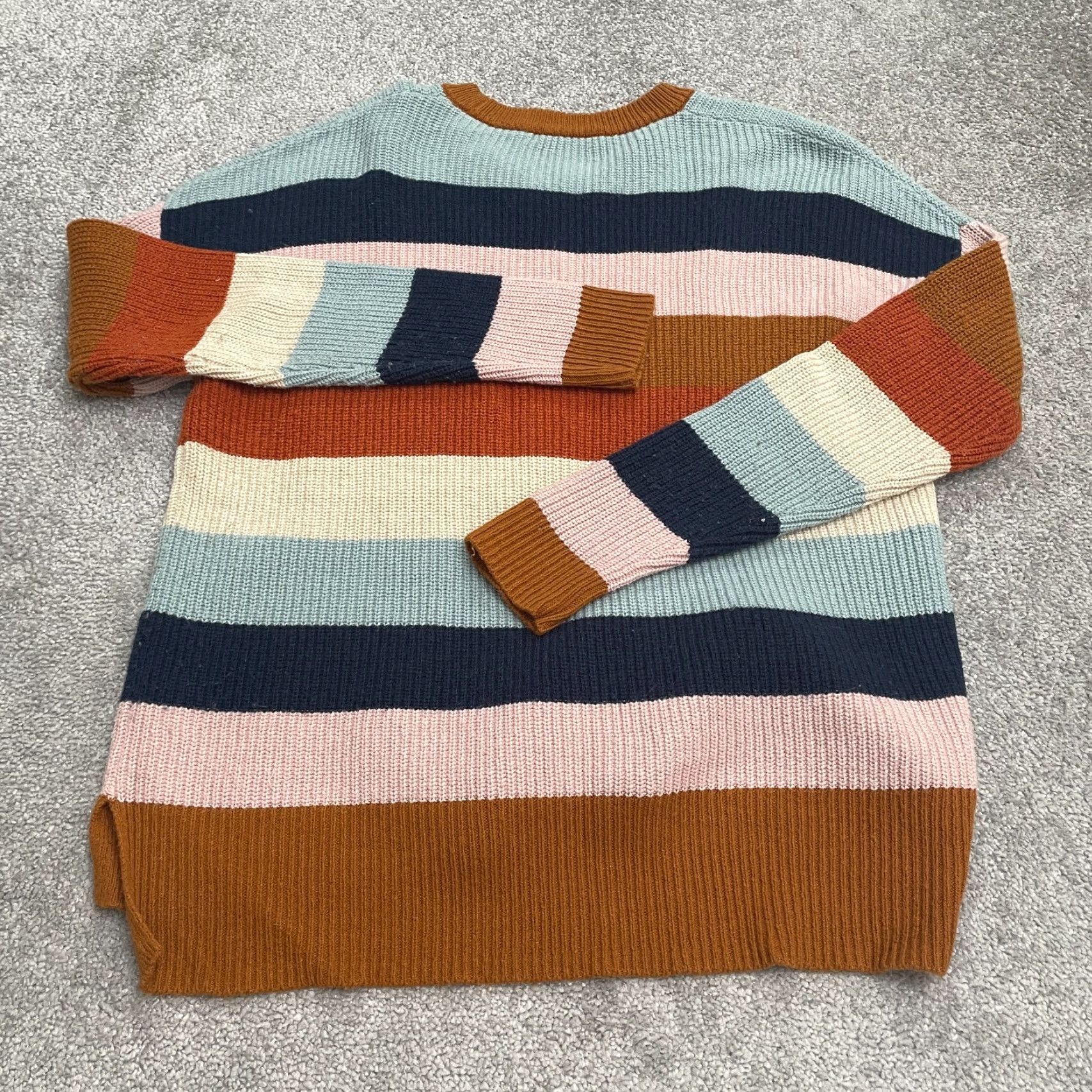 Madewell Madewell Pullover Sweater Womens M Multicolor Striped Crew Neck Knit Casual Knitwear All Seasons, Breathable, Stretch Womens Mens style Size M / US 6-8 / IT 42-44 - 2 Thumbnail