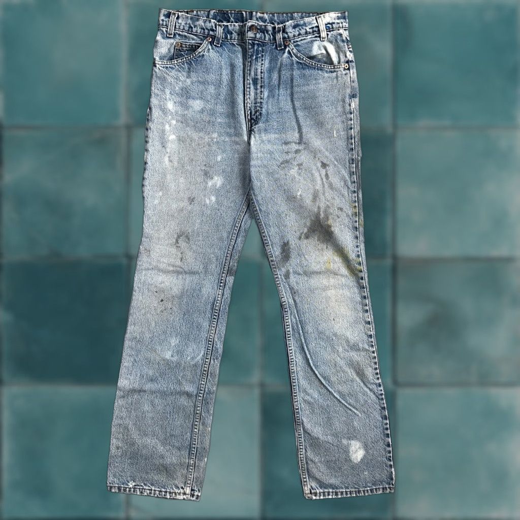 Levi's VINTAGE Levis 517 Jeans Bootcut Flare Blue Worn USA Orange Tab 90s Act 33x31 Size US 33 - 1 Thumbnail
