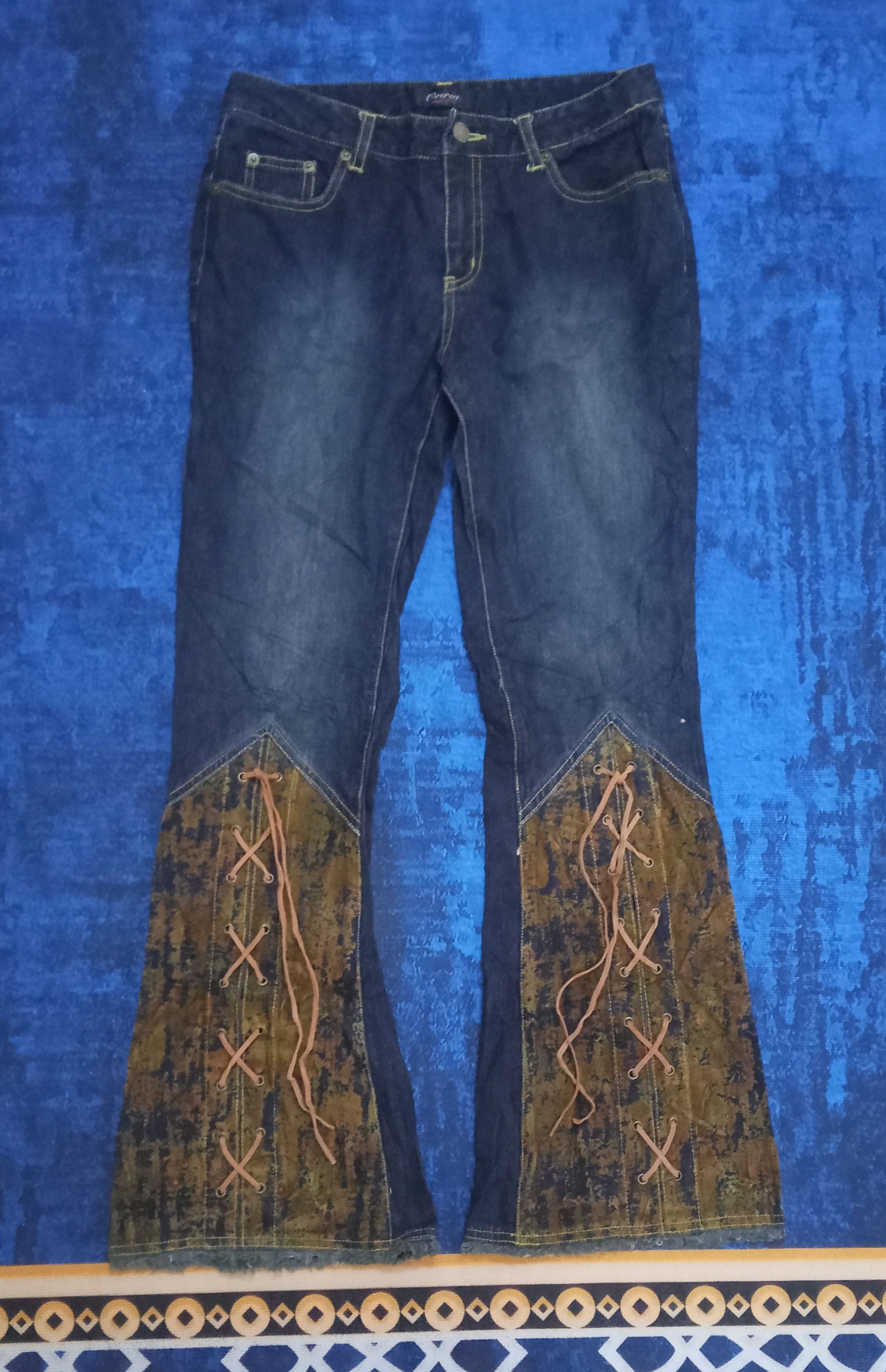 Japanese Brand Oririn Rare Design Flare Jeans Size 30" / US 8 / IT 44 - 1 Thumbnail