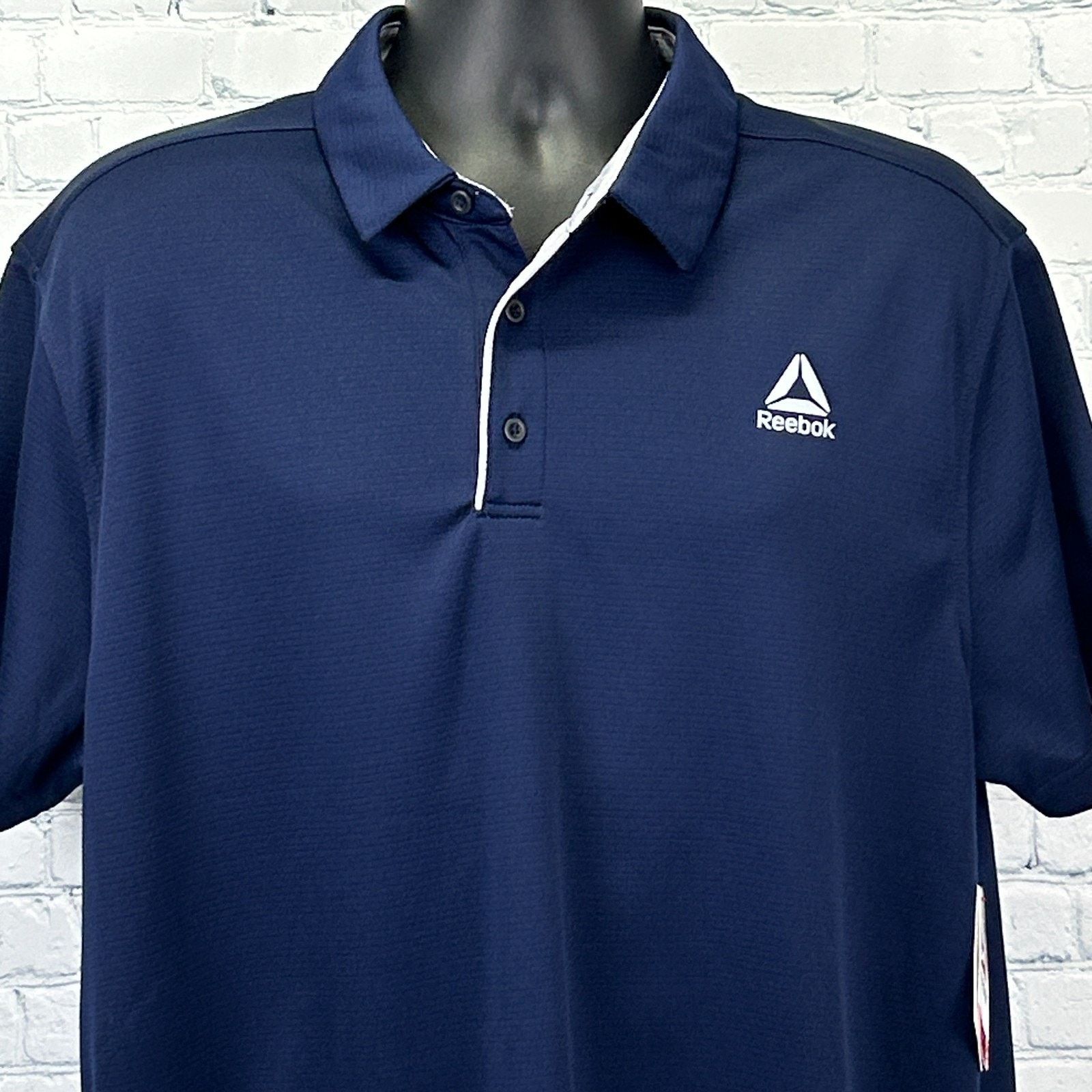 Reebok Reebok Classic Performance Polo Shirt Logo Blue XL X-Large Size US XL / EU 56 / 4 - 1 Thumbnail