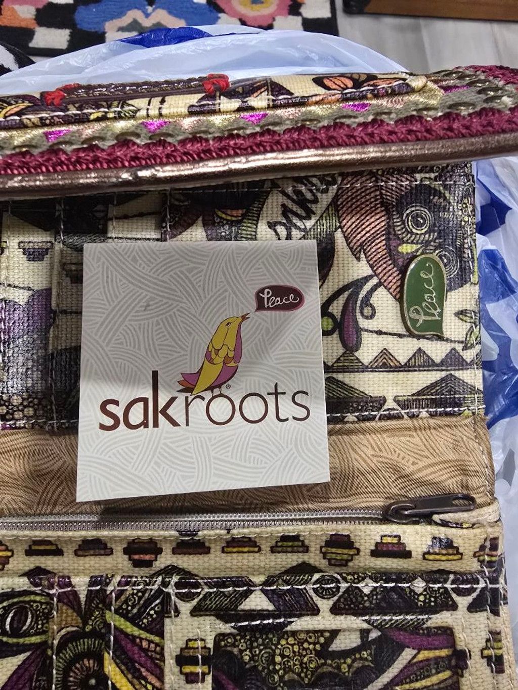 Other Women's Sakroots Artist Circle Wallet Beige Purple Pattern Size ONE SIZE - 3 Thumbnail