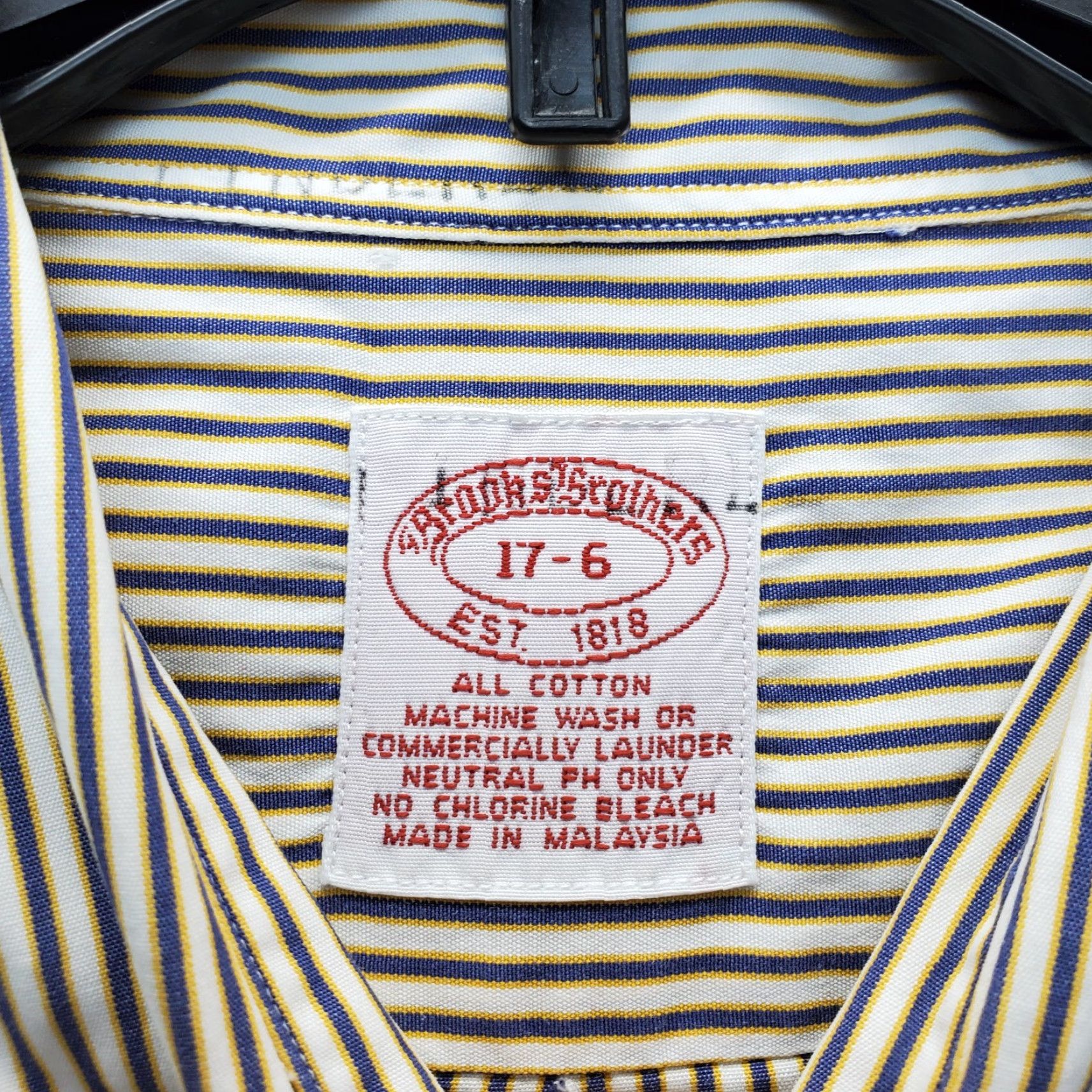 Brooks Brothers Brooks Brothers Dress Shirt Mens 17 Multicolor Striped Long Sleeve Collar Button Down Shirt Size 46R - 5 Thumbnail