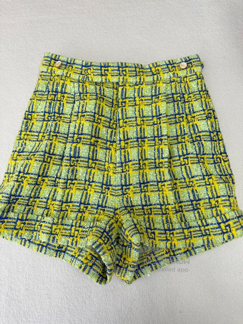 Gucci Gucci Yellow plaid shorts Size 24" / US 00 / IT 34 - 3 Thumbnail