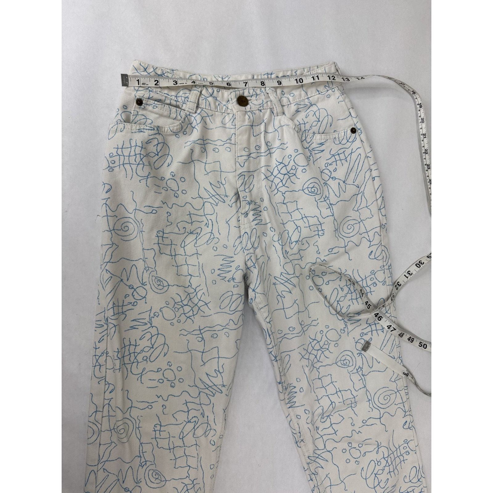 UNIONBAY Vintage Union Bay 80s 90s Jeans Squiggle Doodle Hong Kong 7 Size 26" / US 2 / IT 38 - 3 Thumbnail